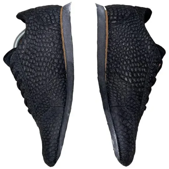 WODEN Ydun Croco II Sneaker Women Size US 5.5 Black Textured Leather Shoe *READ - Picture 12 of 16